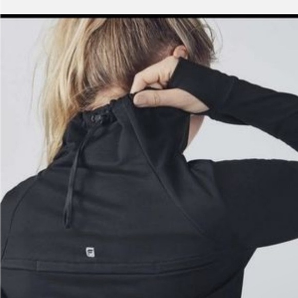 Fabletics Black Lace Accent Sweatshirt - Picture 2 of 7